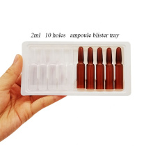 Custom 2 ml  Ampoule medication packaging PVC plastic blister vial tray